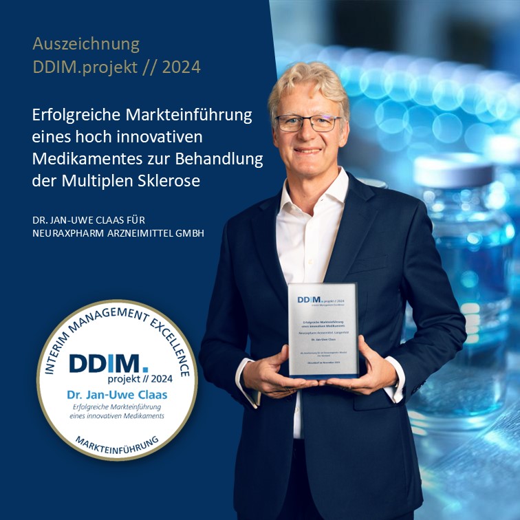 Auszeichnung DDIM.projekt // 2024: Erfolgreiche Markteinführung eines hoch innovativen Medikamentes zur Behandlung der Multiplen Sklerose